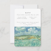 Blue Sky met Green field bruiloft RSVP Uitnodiging (Voorkant)