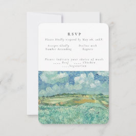 Blue Sky met Green field bruiloft RSVP Uitnodiging