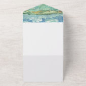 Blue Sky met Green field bruiloft uitnodiging (Buitenkant)