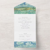 Blue Sky met Green field bruiloft uitnodiging (Binnen)