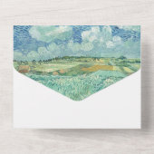 Blue Sky met Green field bruiloft uitnodiging (Achterkant)