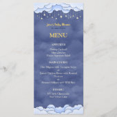 Blue Sky met hangende sterren Baby shower Flat Men Menu (Voorkant)