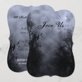 Blue Sky met Ravens Aangepaste Halloween Uitnodigi Kaart (Voorkant / Achterkant)