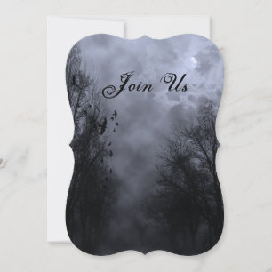 Blue Sky met Ravens Aangepaste Halloween Uitnodigi Kaart
