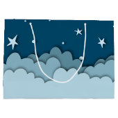 Blue Sky met sterren en wolken gefeliciteerd Groot Cadeauzakje (Achterkant)