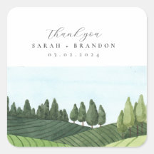 Blue Sky met veld Wedding Rectangular Sticker