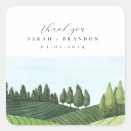 Blue Sky met veld Wedding Rectangular Sticker