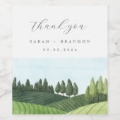 Blue Sky met veld Wedding Rectangular Sticker (Enkel label)