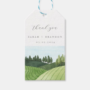 Blue Sky met Veldbruiloft Dank je Labels Cadeaulabel