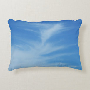 Blue Sky met White Clouds Abstracte Natuur Foto Accent Kussen