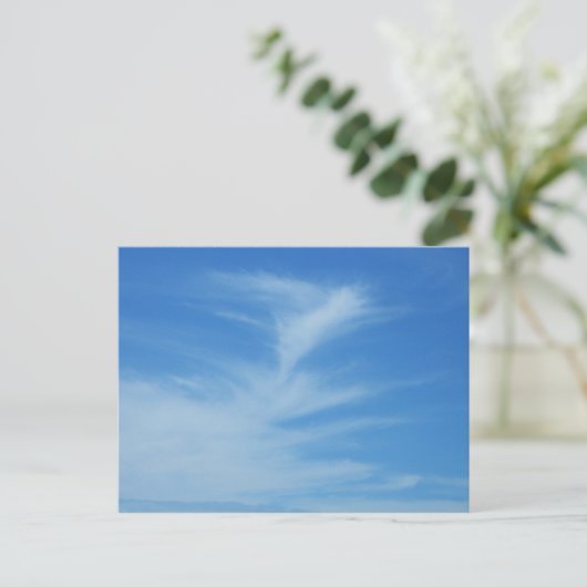 Blue Sky met White Clouds Abstracte Natuur Foto Briefkaart (Staand voorkant)