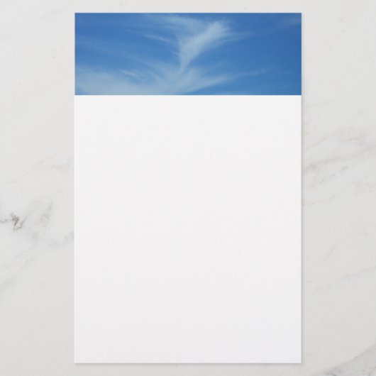 Blue Sky met White Clouds Abstracte Natuur Foto Briefpapier (Voorkant)
