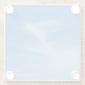 Blue Sky met White Clouds Abstracte Natuur Foto Glazen Onderzetter (Achterkant)