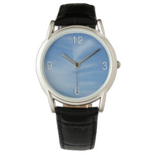 Blue Sky met White Clouds Abstracte Natuur Foto Horloge