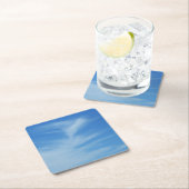 Blue Sky met White Clouds Abstracte Natuur Foto Kartonnen Onderzetters (Insitu)