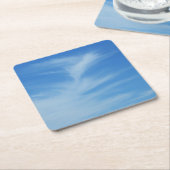 Blue Sky met White Clouds Abstracte Natuur Foto Kartonnen Onderzetters (Schuin)