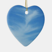 Blue Sky met White Clouds Abstracte Natuur Foto Keramisch Ornament (Rechts)