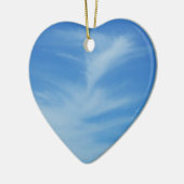 Blue Sky met White Clouds Abstracte Natuur Foto Keramisch Ornament (Links)