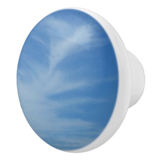 Blue Sky met White Clouds Abstracte Natuur Foto Keramische Knop (Rechts)