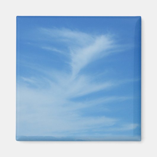 Blue Sky met White Clouds Abstracte Natuur Foto Magneet (Voorkant)