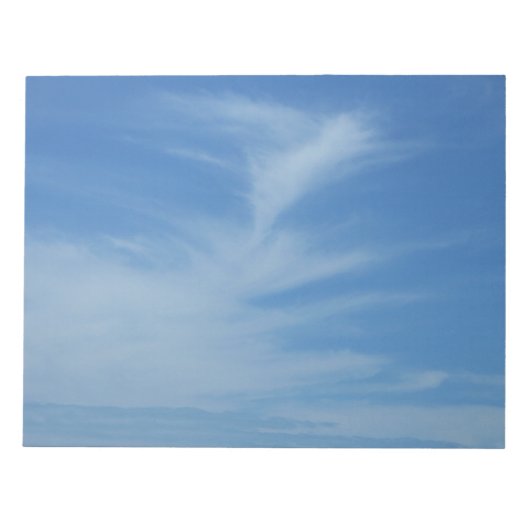 Blue Sky met White Clouds Abstracte Natuur Foto Notitieblok (Voorkant)
