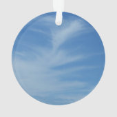 Blue Sky met White Clouds Abstracte Natuur Foto Ornament (achterkant)