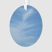 Blue Sky met White Clouds Abstracte Natuur Foto Ornament (voorkant)