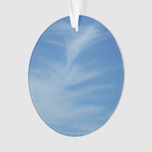 Blue Sky met White Clouds Abstracte Natuur Foto Ornament (voorkant)