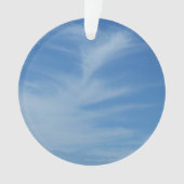 Blue Sky met White Clouds Abstracte Natuur Foto Ornament (voorkant)