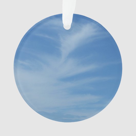Blue Sky met White Clouds Abstracte Natuur Foto Ornament (voorkant)