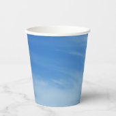 Blue Sky met White Clouds Abstracte Natuur Foto Papieren Bekers (Voorkant)