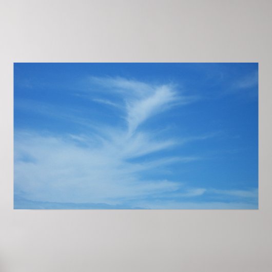 Blue Sky met White Clouds Abstracte Natuur Foto Poster (Voorkant)
