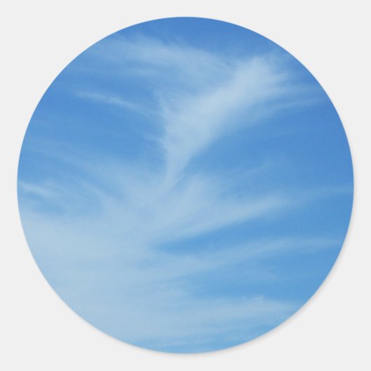 Blue Sky met White Clouds Abstracte Natuur Foto Ronde Sticker (Voorkant)
