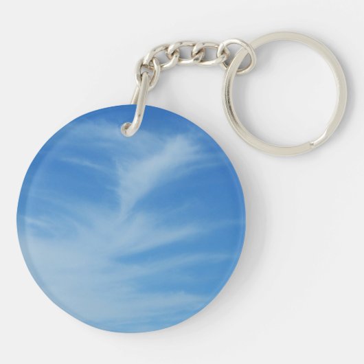 Blue Sky met White Clouds Abstracte Natuur Foto Sleutelhanger (Achterkant)
