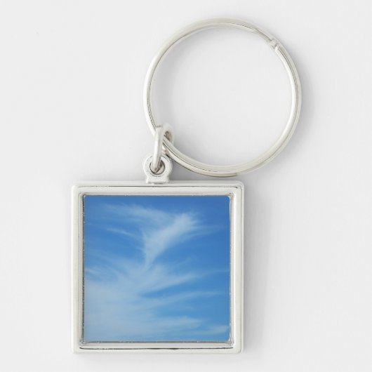 Blue Sky met White Clouds Abstracte Natuur Foto Sleutelhanger (Voorkant)