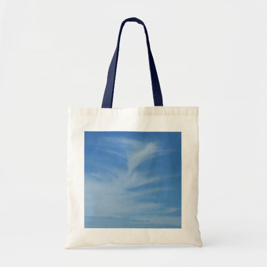 Blue Sky met White Clouds Abstracte Natuur Foto Tote Bag (Voorkant)