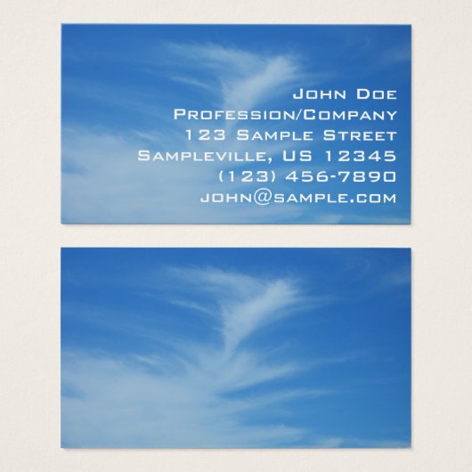 Blue Sky met White Clouds Abstracte Natuur Foto Visitekaartje (Voorkant /achterkant)