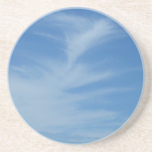Blue Sky met White Clouds Abstracte Natuur Foto Zandsteen Onderzetter
