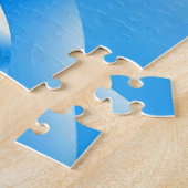 Blue Sky met wolken en peach Legpuzzel (Zijkant)