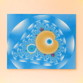Blue Sky met wolken en peach Legpuzzel