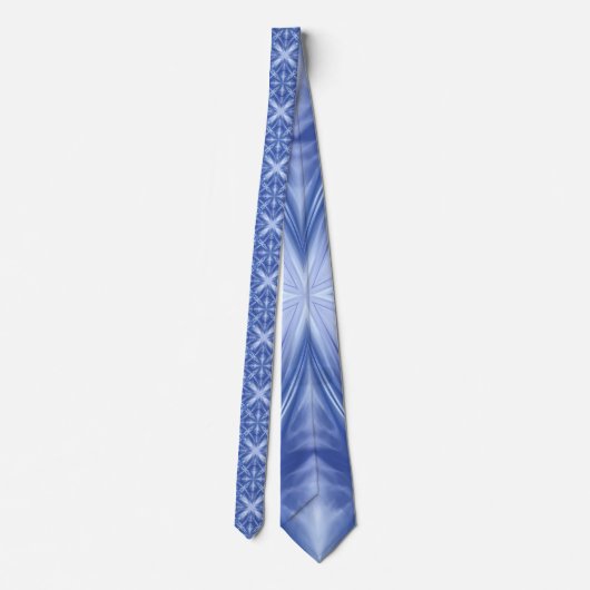 Blue Sky Milky White Clouds Abstract Patroon Stropdas (Achterkant)