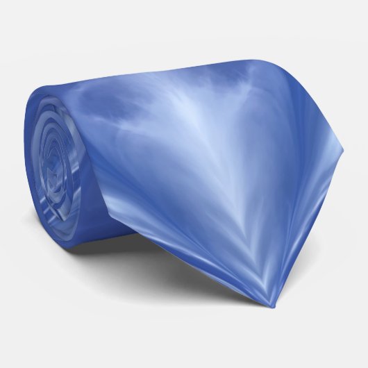 Blue Sky Milky White Clouds Abstract Patroon Stropdas (Opgerold)