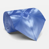 Blue Sky Milky White Clouds Abstract Patroon Stropdas (Opgerold)