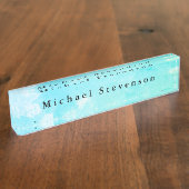 Blue Sky Modern Design Unique Personal Naambordje (Zijkant)