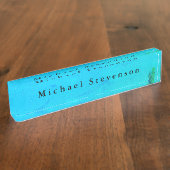 Blue Sky Modern Design Unique Personal Naambordje (Zijkant)