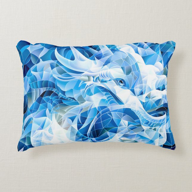 Blue Sky Mosaic Dragon Accent Kussen (Voorkant)