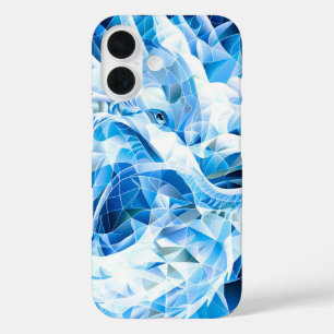 Blue Sky Mosaic Dragon iPhone 16 Hoesje