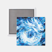 Blue Sky Mosaic Dragon Magneet (Voorkant / Achterkant)