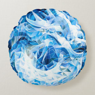 Blue Sky Mosaic Dragon Rond Kussen