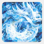 Blue Sky Mosaic Dragon Vierkante Sticker (Voorkant)